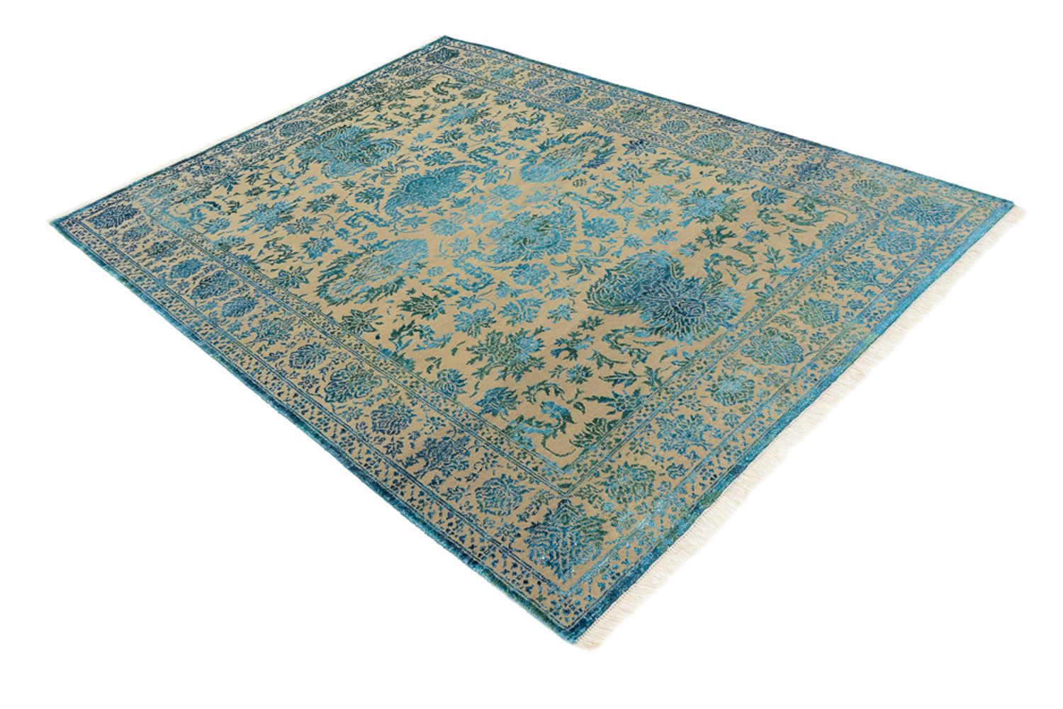 Designer Teppich - 175 x 123 cm - hellblau