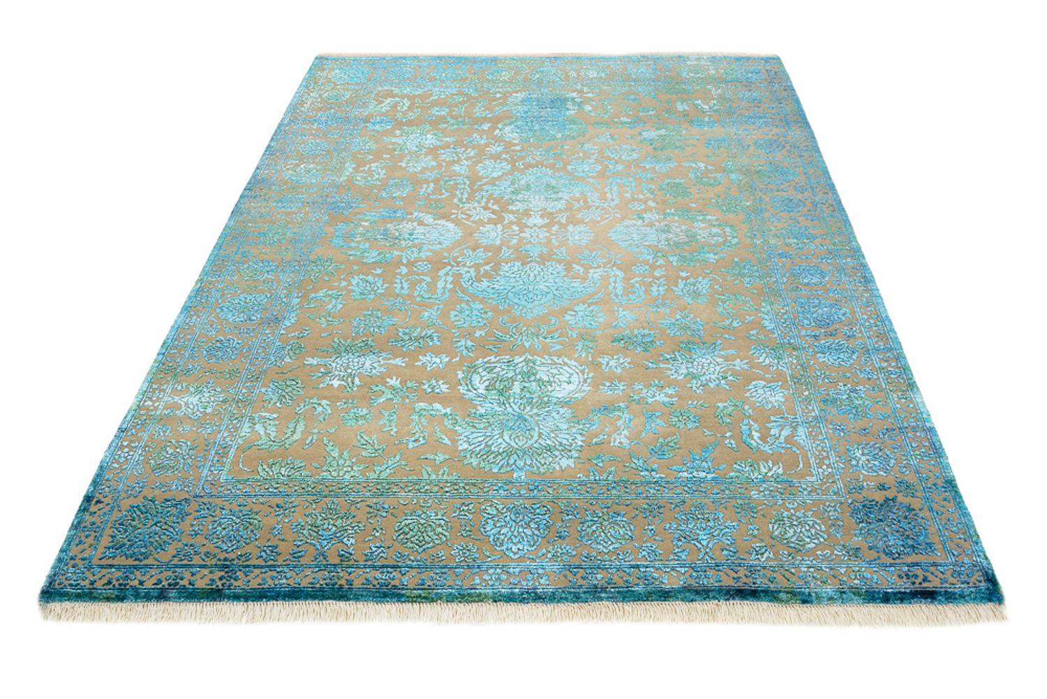 Designer Teppich - 175 x 123 cm - hellblau