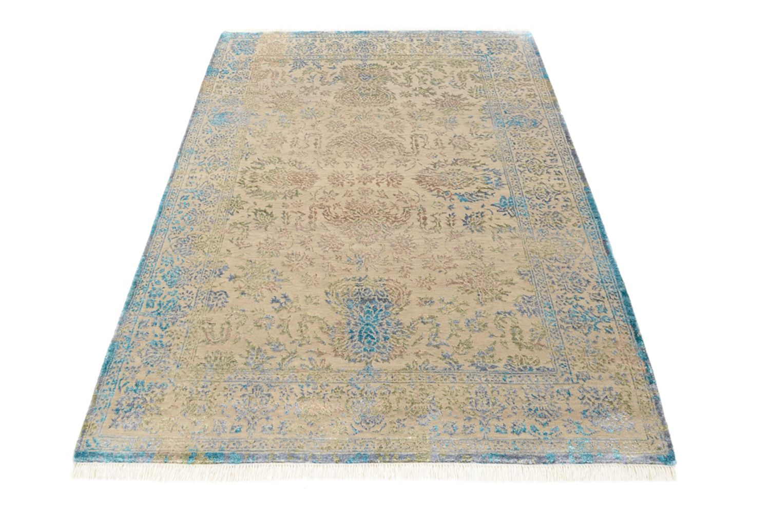 Designer Teppich - 186 x 129 cm - hellbeige
