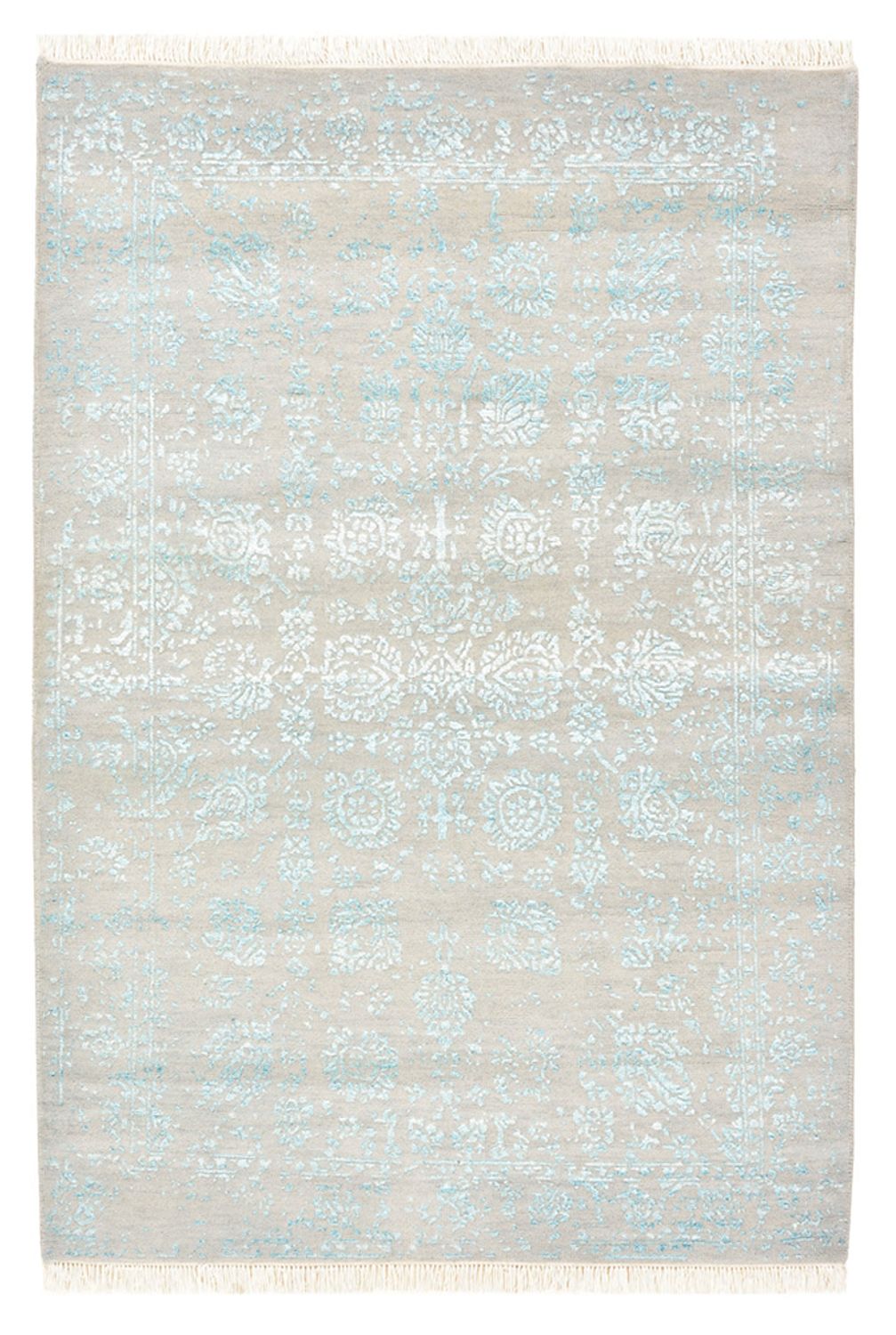 Designer Teppich - 151 x 105 cm - hellgrau