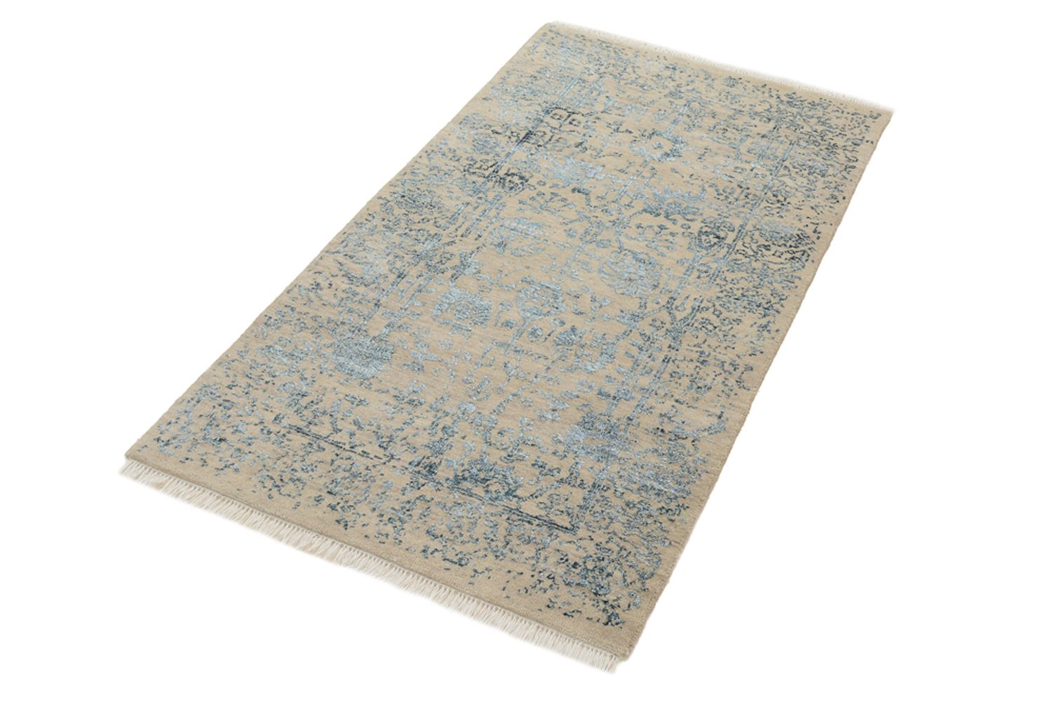 Designer Teppich - 137 x 76 cm - hellbeige
