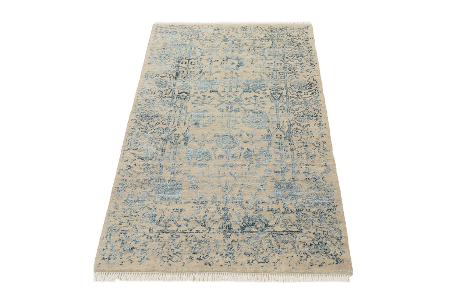Designer Teppich - 137 x 78 cm - hellbeige