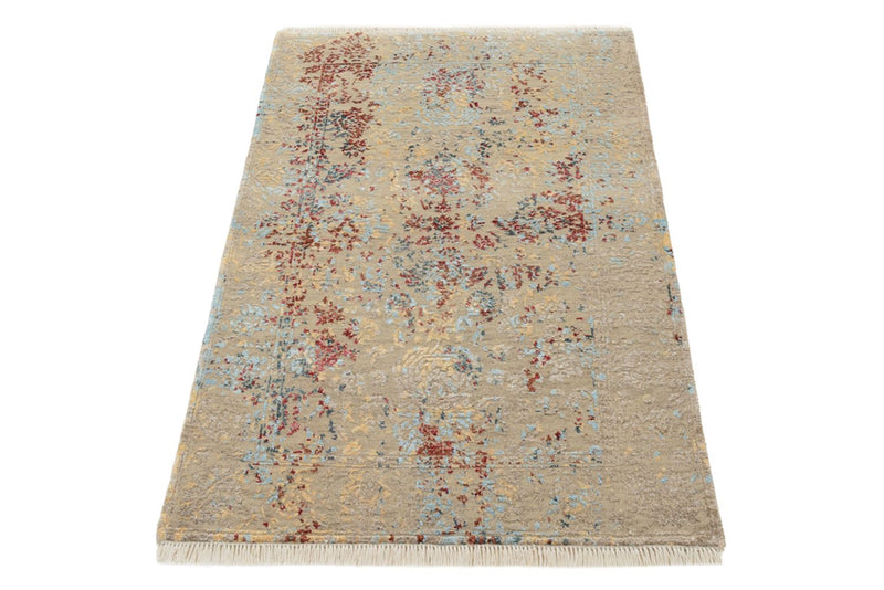 Designer Teppich - 129 x 81 cm - hellbeige