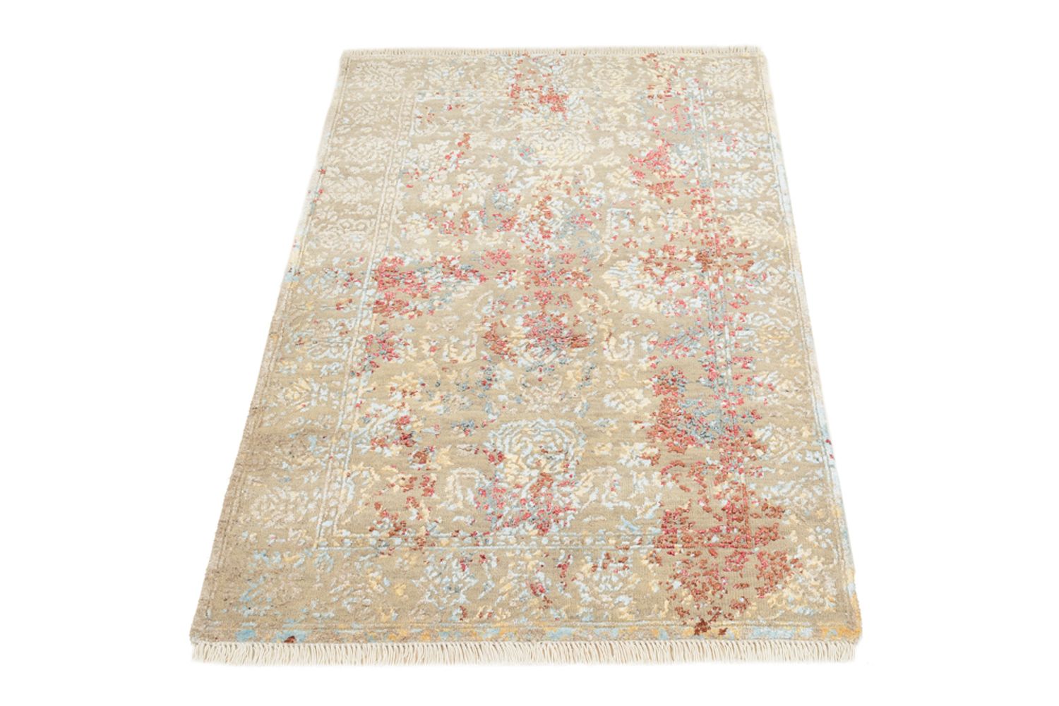 Designer Teppich - 129 x 81 cm - hellbeige