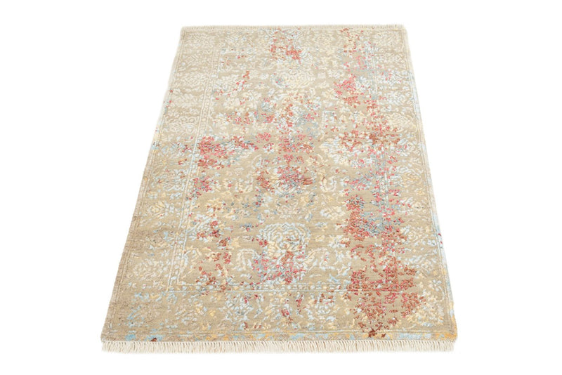 Designer Teppich - 129 x 81 cm - hellbeige