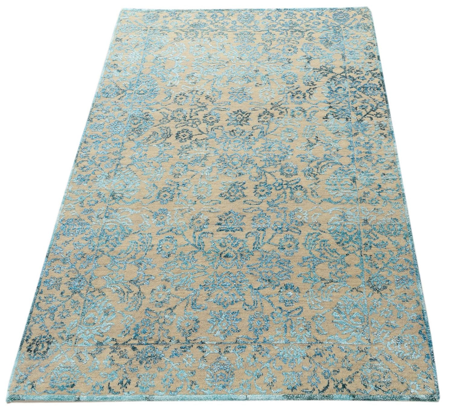 Designer Teppich - 150 x 95 cm - hellblau