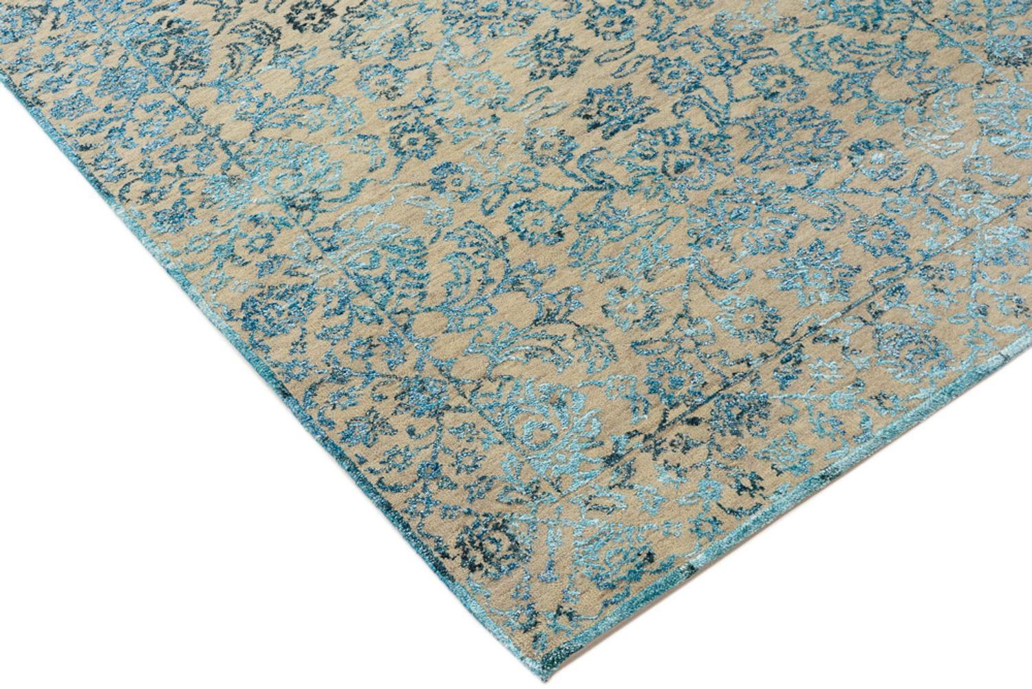 Designer Teppich - 150 x 95 cm - hellblau
