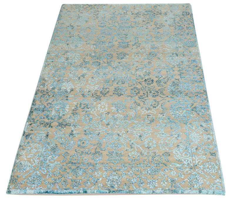 Designer Teppich - 150 x 95 cm - hellblau