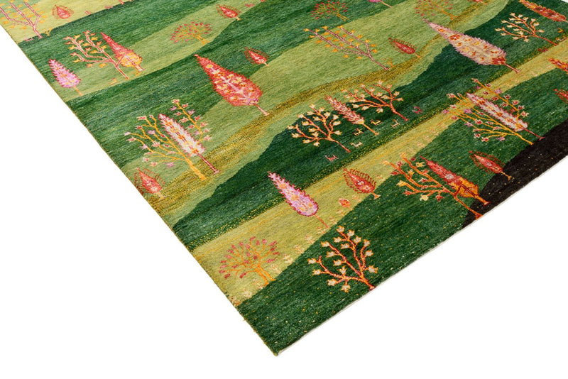 Tapis Gabbeh - Loribaft Indus - 247 x 172 cm - vert