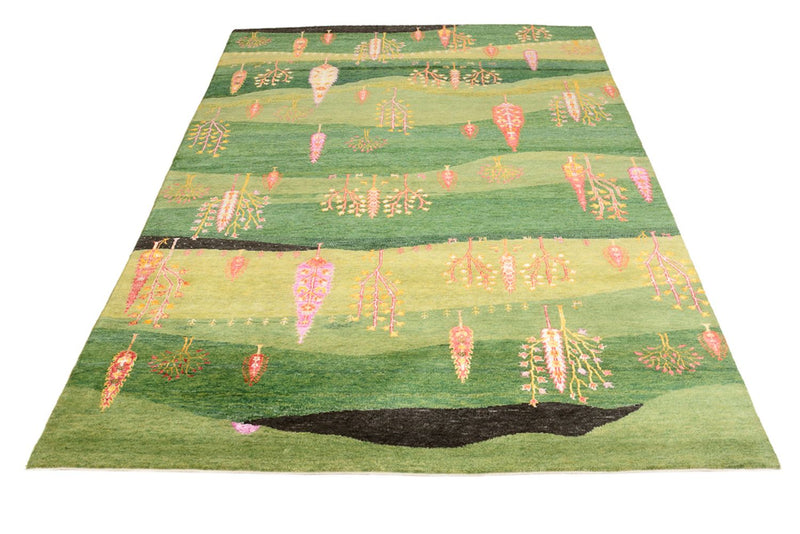 Tapis Gabbeh - Loribaft Indus - 247 x 172 cm - vert