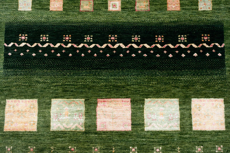 Tapis Gabbeh - Loribaft Indus - 238 x 173 cm - vert