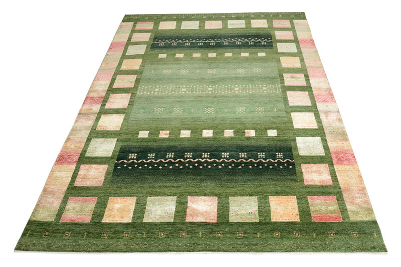 Gabbeh Teppich - Loribaft Indus - 308 x 205 cm - grün