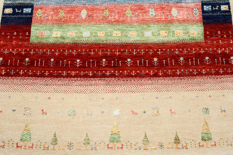 Tapis Gabbeh - Loribaft Indus - 207 x 156 cm - multicolore