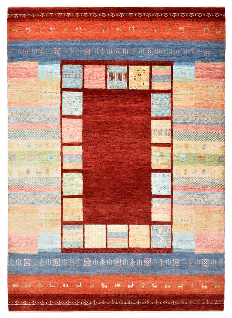 Tapis Gabbeh - Loribaft Indus - 242 x 176 cm - multicolore