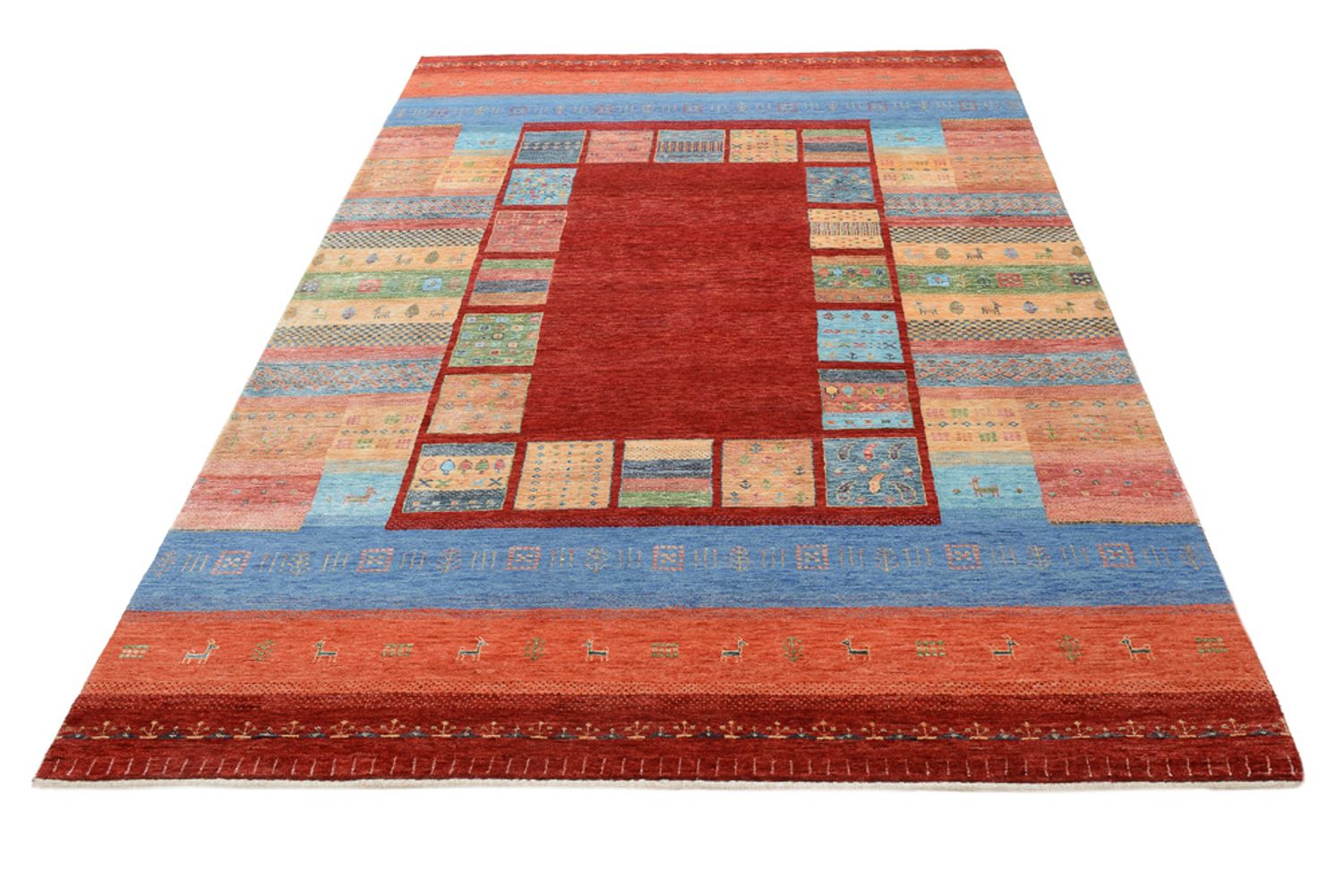 Tapis Gabbeh - Loribaft Indus - 242 x 176 cm - multicolore