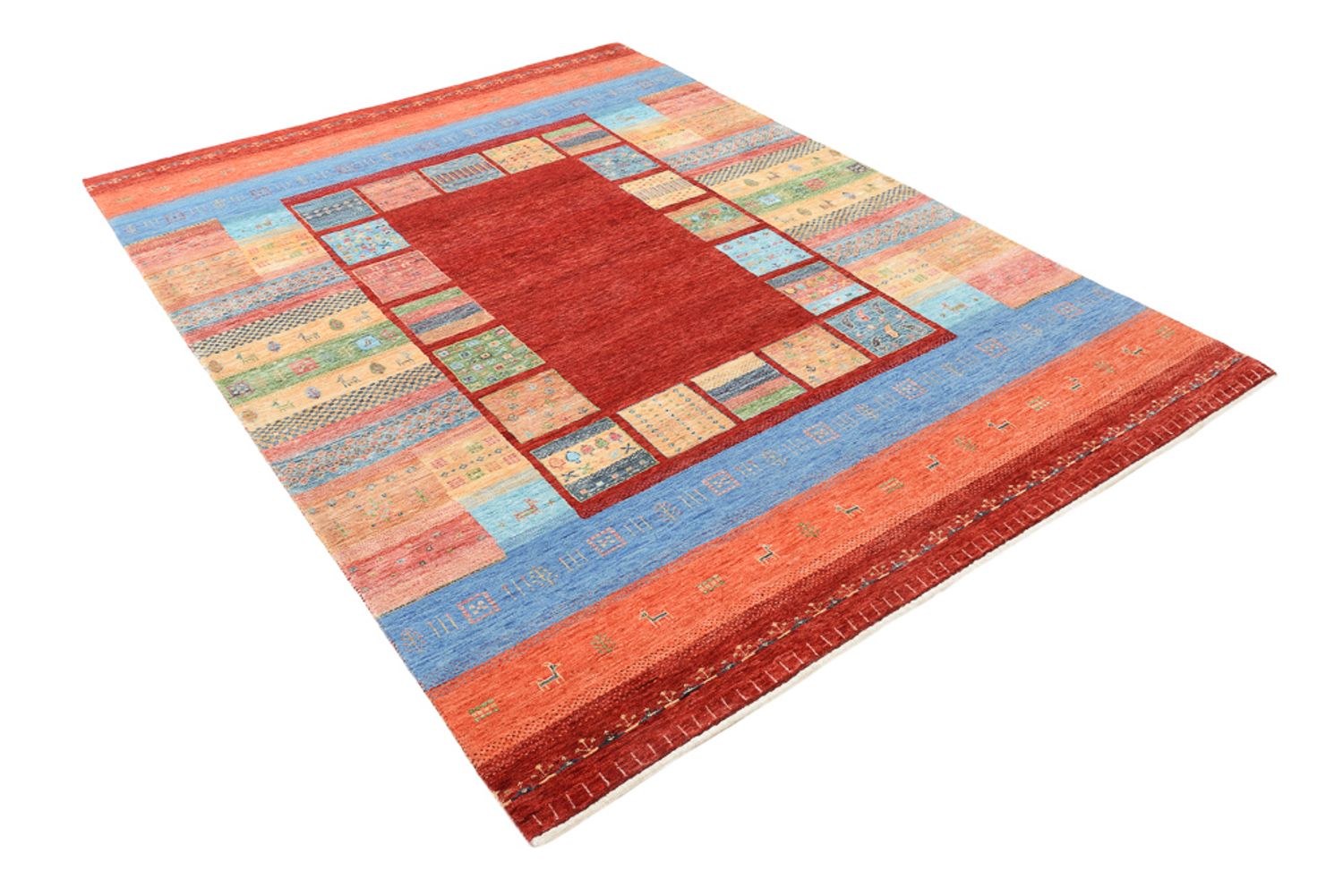 Tapis Gabbeh - Loribaft Indus - 242 x 176 cm - multicolore