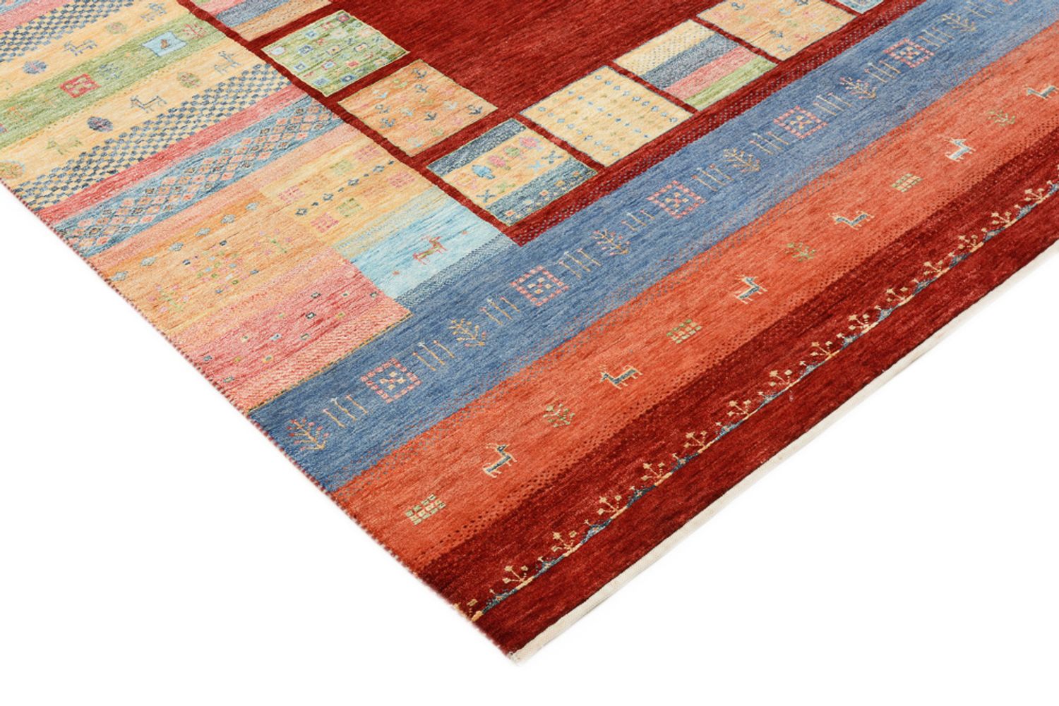 Tapis Gabbeh - Loribaft Indus - 242 x 176 cm - multicolore