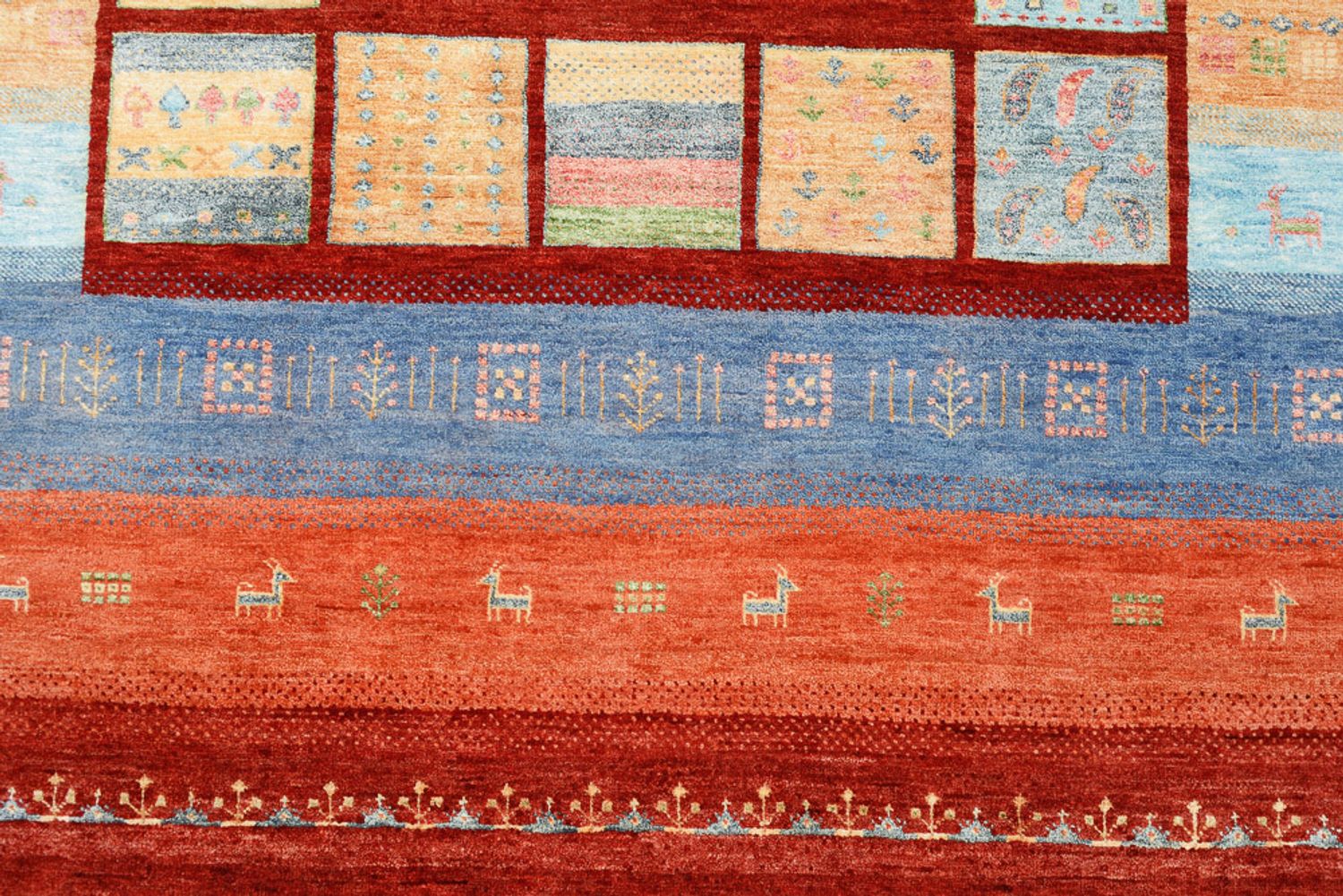 Tapis Gabbeh - Loribaft Indus - 241 x 178 cm - multicolore