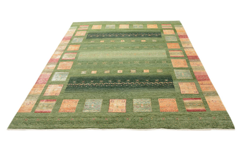 Tapis Gabbeh - Loribaft Indus - 259 x 208 cm - vert