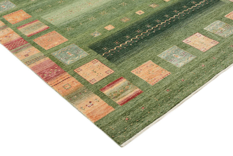 Tapis Gabbeh - Loribaft Indus - 259 x 208 cm - vert