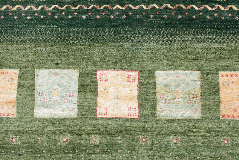Tapis Gabbeh - Loribaft Indus - 259 x 208 cm - vert