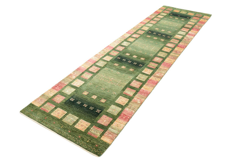 Läufer Gabbeh - Loribaft Indus - 296 x 82 cm - grün