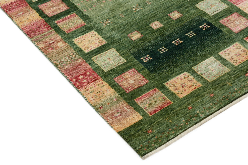 Läufer Gabbeh - Loribaft Indus - 296 x 82 cm - grün