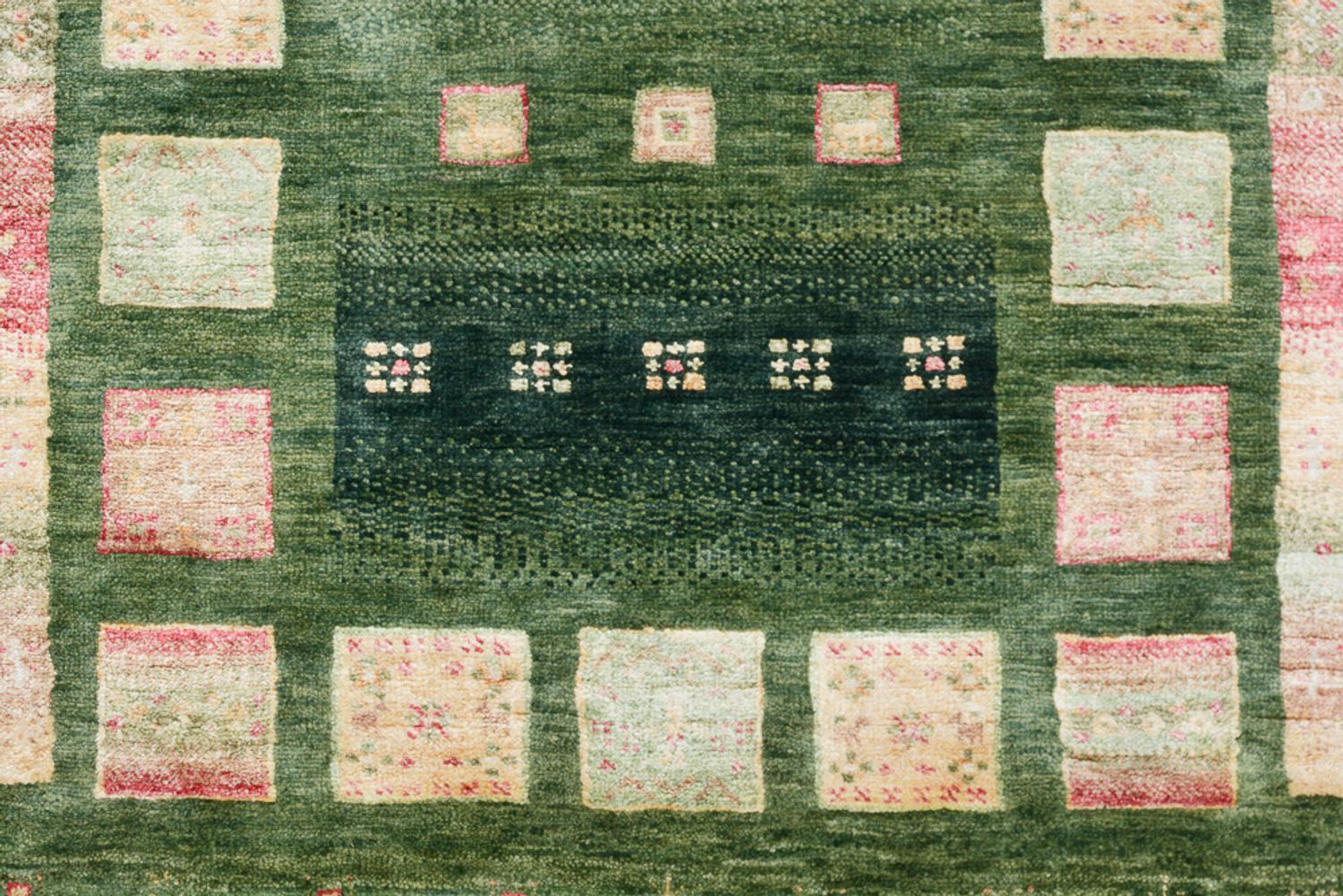 Läufer Gabbeh - Loribaft Indus - 296 x 82 cm - grün