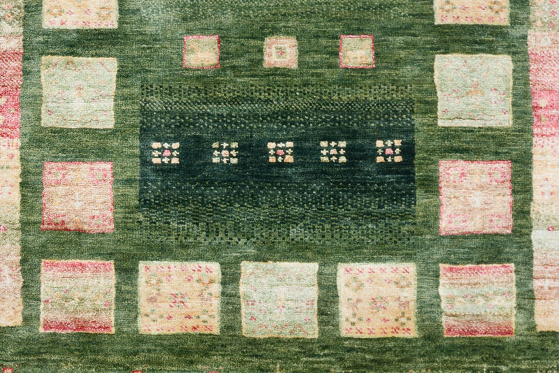Läufer Gabbeh - Loribaft Indus - 296 x 82 cm - grün
