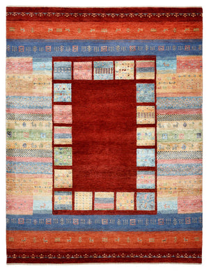Tapis Gabbeh - Loribaft Indus - 201 x 155 cm - rouge