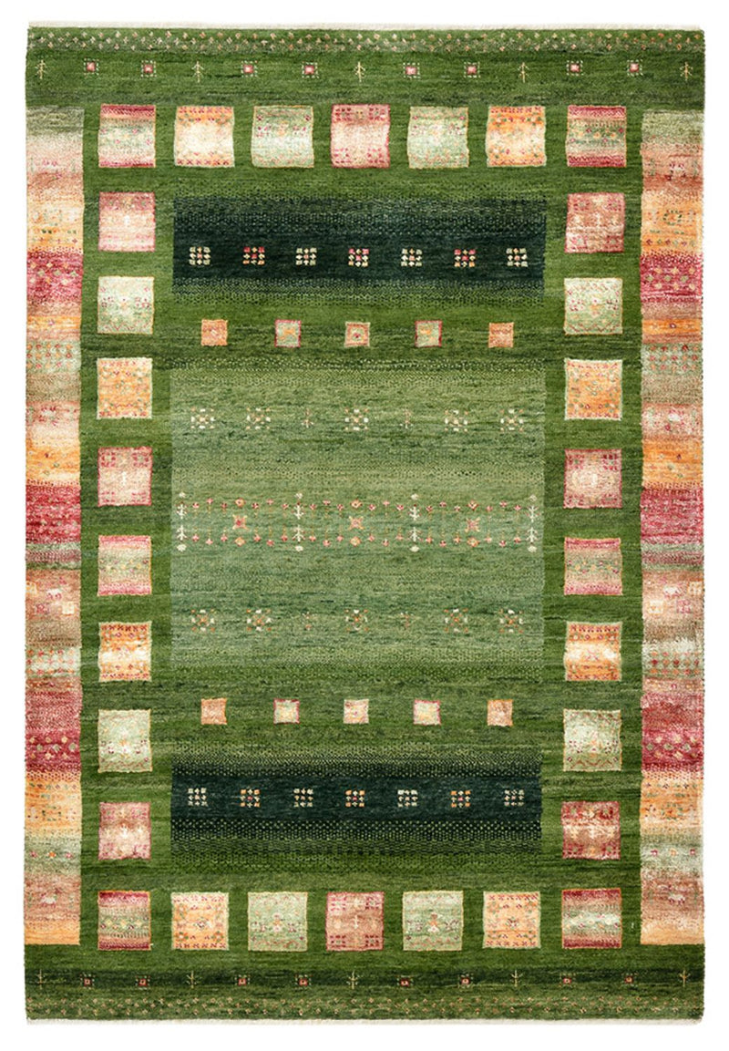 Tapis Gabbeh - Loribaft Indus - 154 x 105 cm - vert