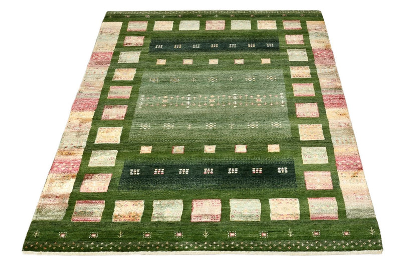 Tapis Gabbeh - Loribaft Indus - 154 x 105 cm - vert