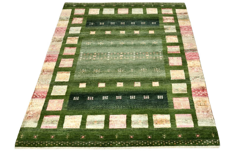 Tapis Gabbeh - Loribaft Indus - 154 x 106 cm - vert