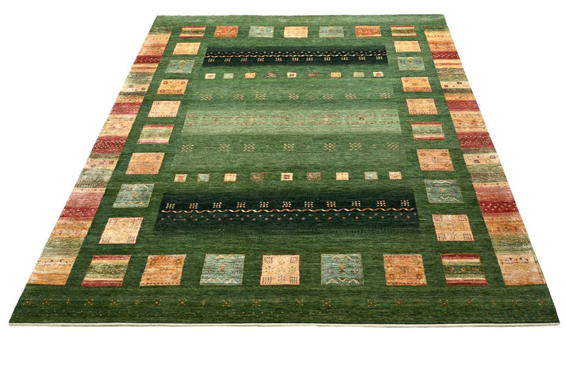 Tapis Gabbeh - Loribaft Indus - 302 x 249 cm - vert