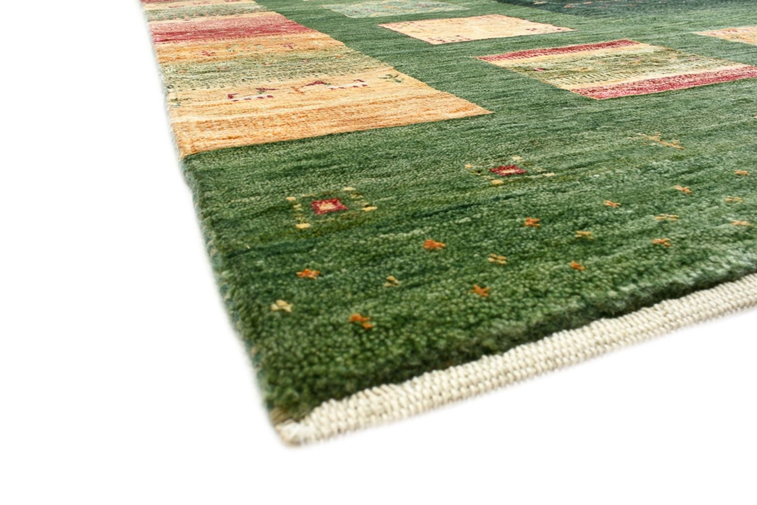 Tapis Gabbeh - Loribaft Indus - 302 x 249 cm - vert