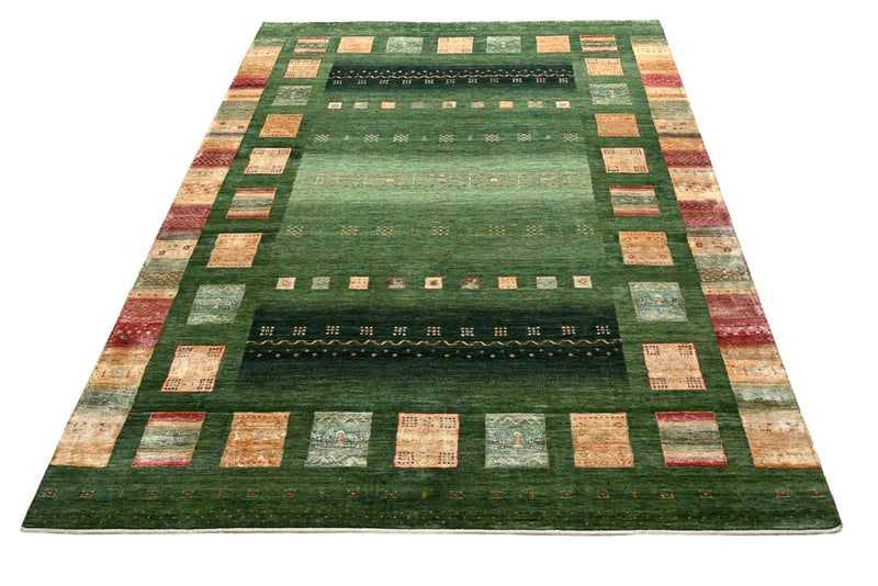 Tapis Gabbeh - Loribaft Indus - 346 x 245 cm - vert