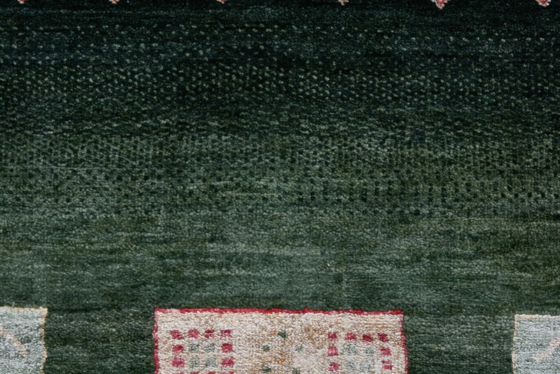 Tapis Gabbeh - Loribaft Indus - 346 x 245 cm - vert