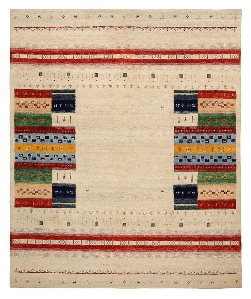 Tapis Gabbeh - Loribaft Indus - 298 x 249 cm - beige clair