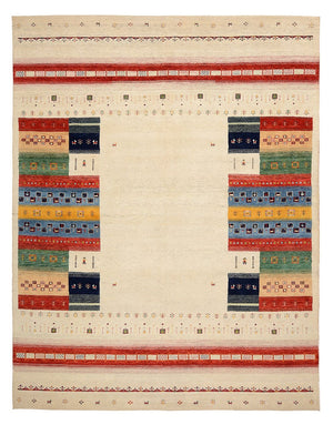 Tapis Gabbeh - Loribaft Indus - 308 x 246 cm - beige clair