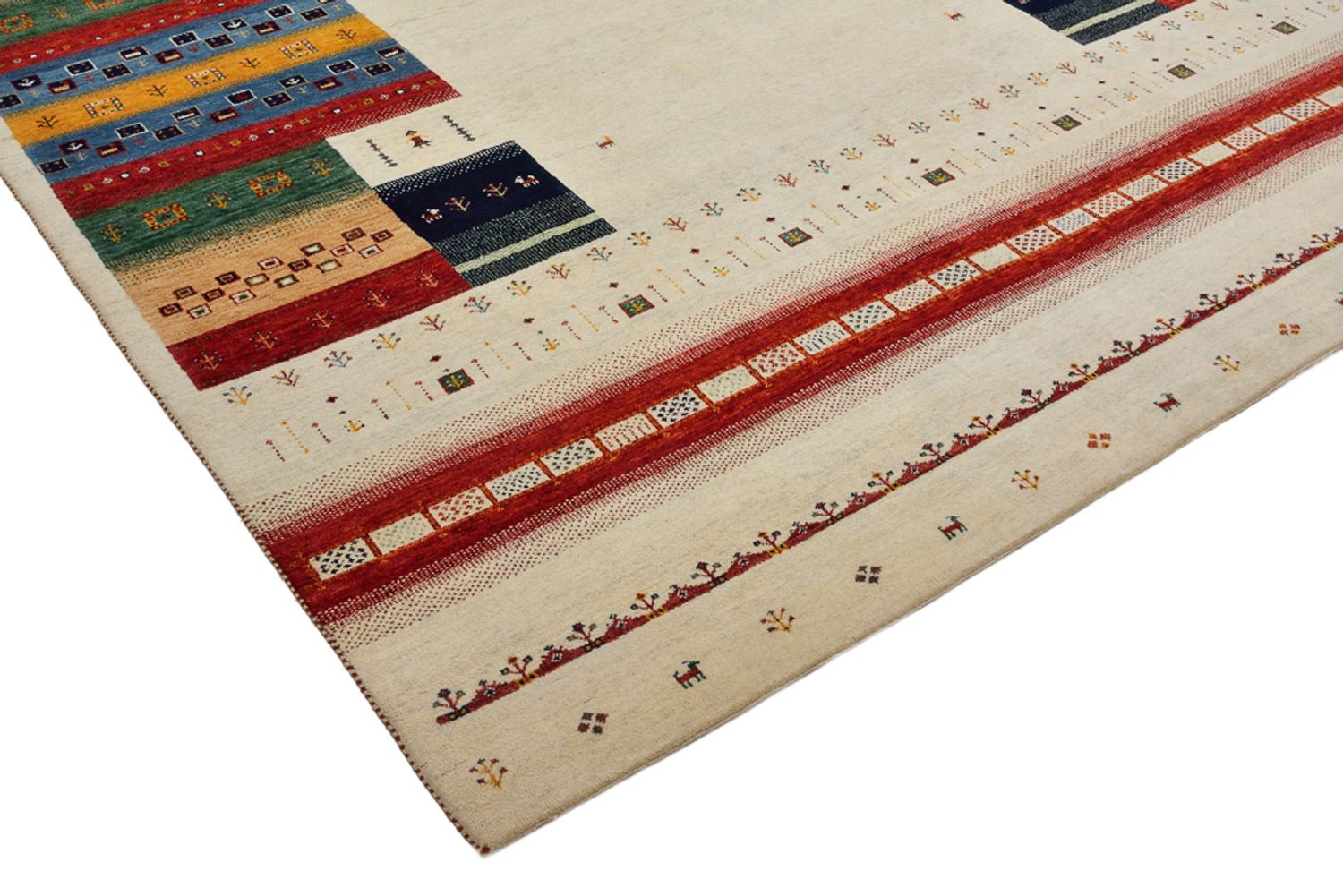 Tapis Gabbeh - Loribaft Indus - 308 x 246 cm - beige clair