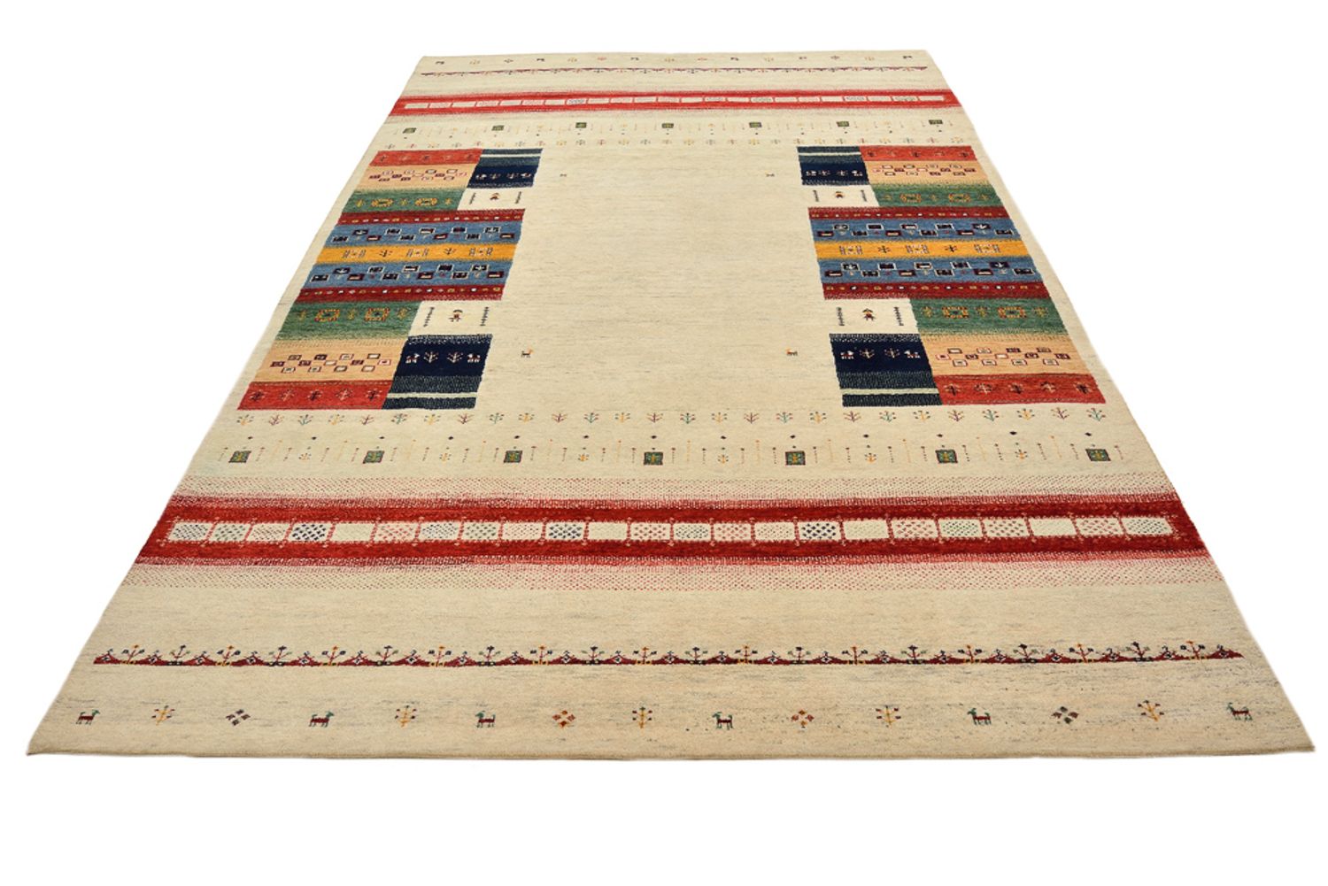 Tapis Gabbeh - Loribaft Indus - 303 x 205 cm - beige clair