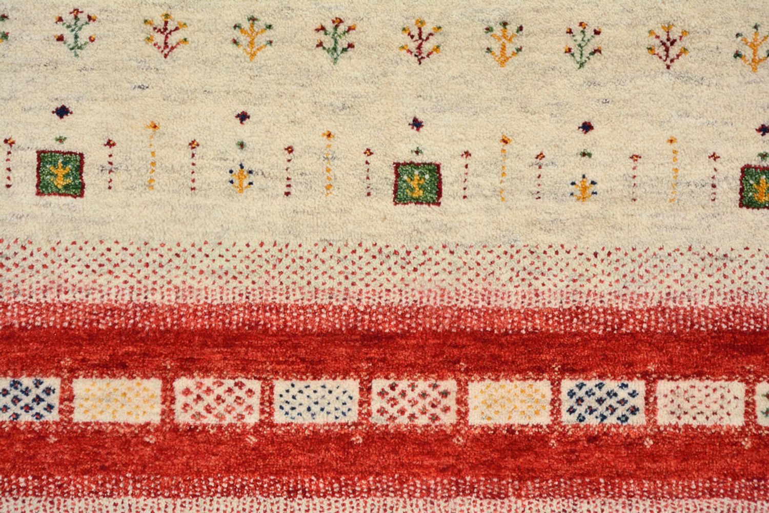 Tapis Gabbeh - Loribaft Indus - 305 x 198 cm - beige clair