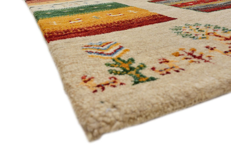 Tapis Gabbeh - Loribaft Indus carré  - 256 x 250 cm - beige clair