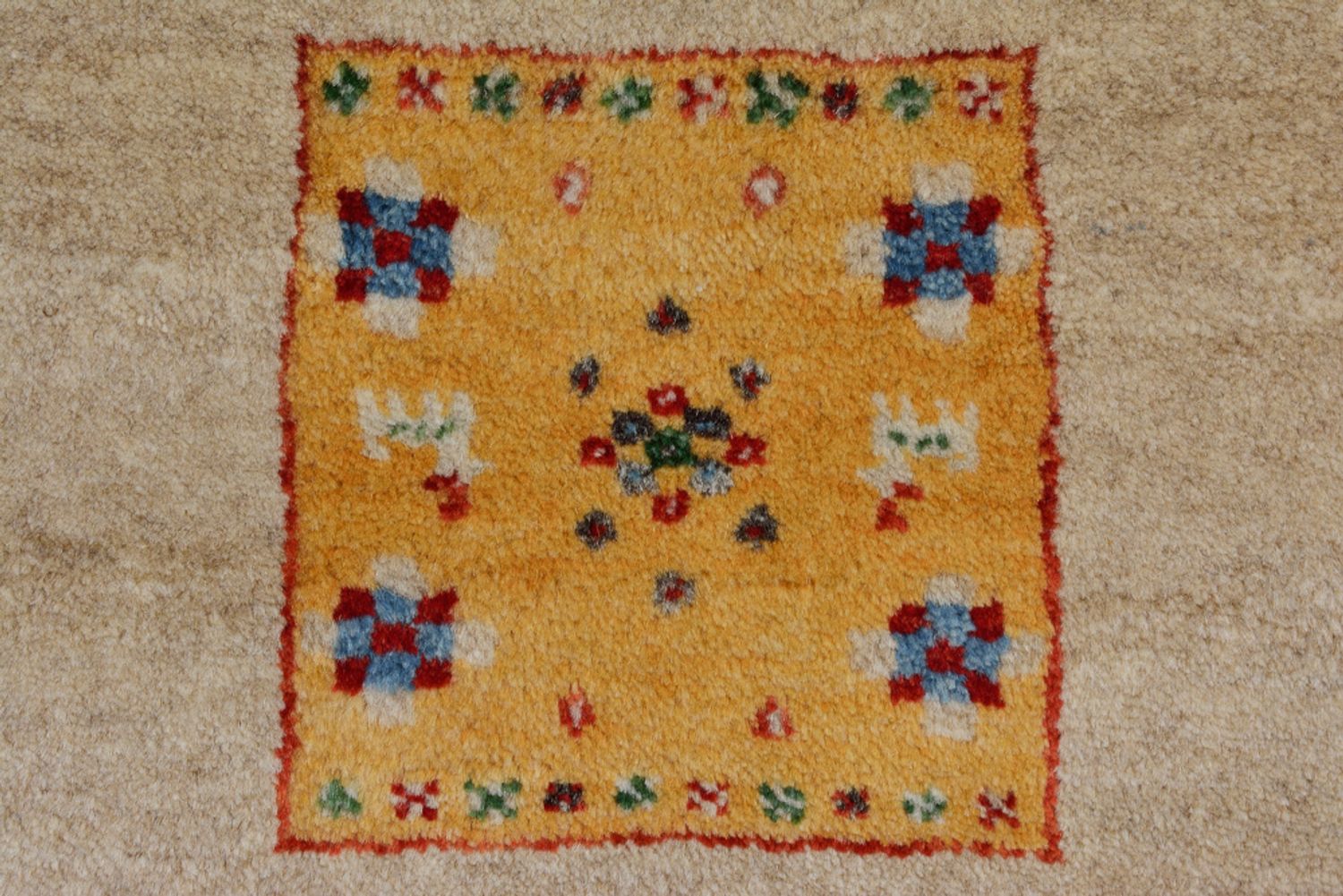 Tapis Gabbeh - Loribaft Indus carré  - 256 x 250 cm - beige clair