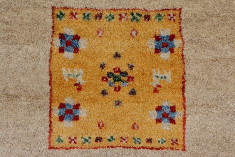 Tapis Gabbeh - Loribaft Indus carré  - 256 x 250 cm - beige clair