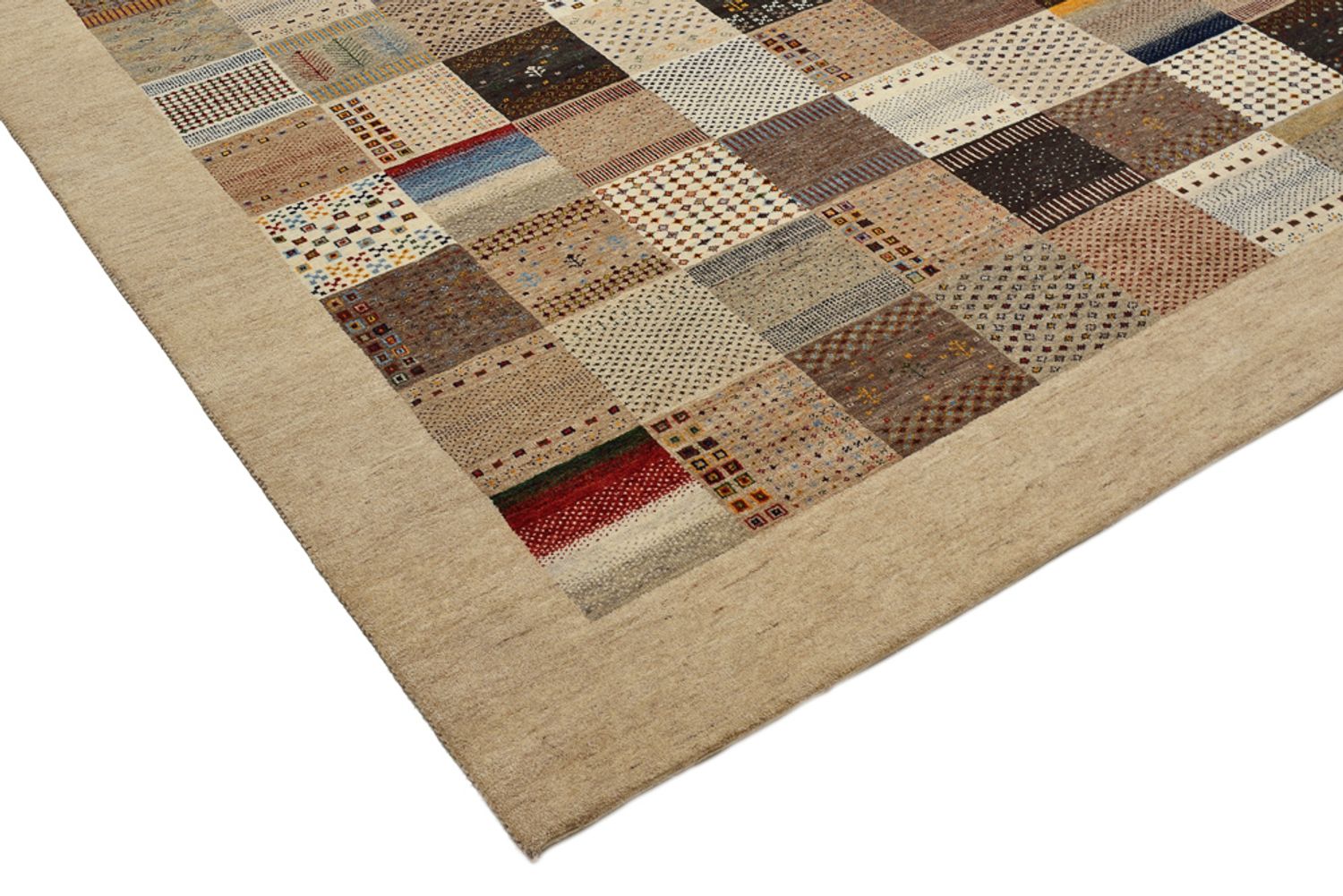 Tapis Gabbeh - Loribaft Indus - 348 x 248 cm - beige foncé
