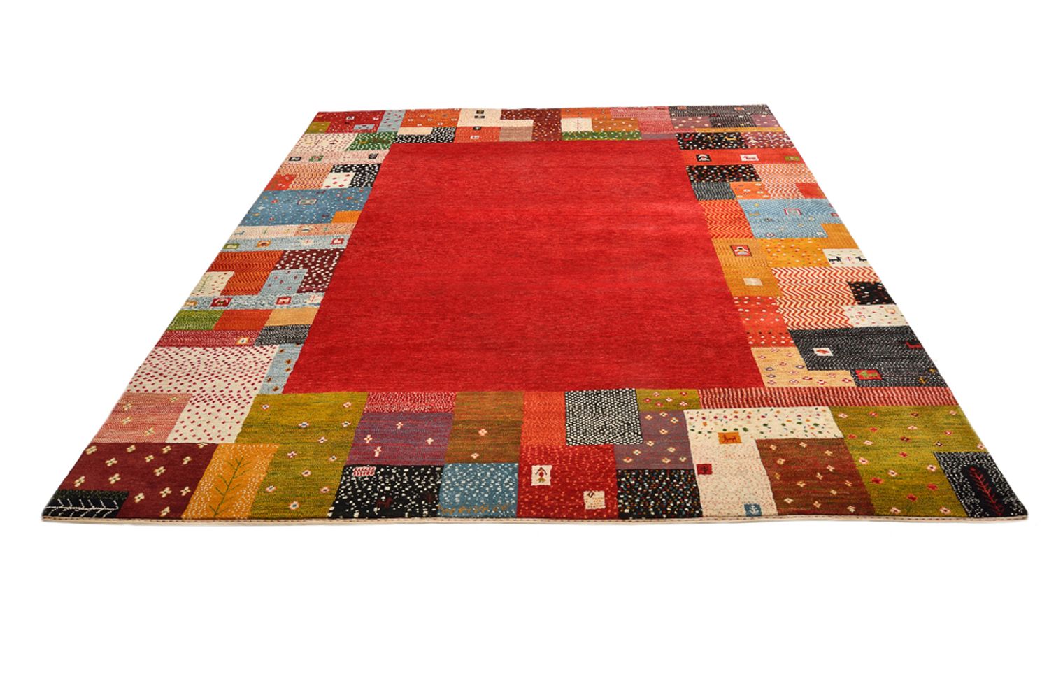 Tapis Gabbeh - Loribaft Indus - 294 x 247 cm - rouge