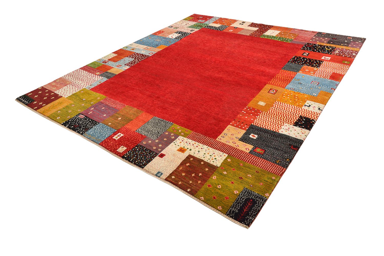 Tapis Gabbeh - Loribaft Indus - 294 x 247 cm - rouge