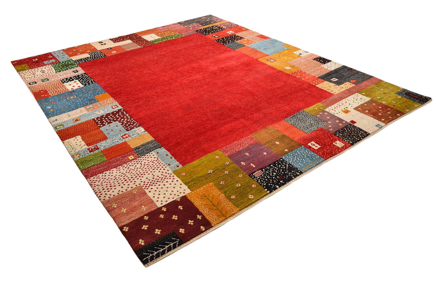 Tapis Gabbeh - Loribaft Indus - 294 x 247 cm - rouge