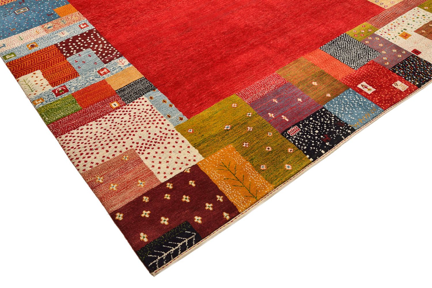 Tapis Gabbeh - Loribaft Indus - 294 x 247 cm - rouge